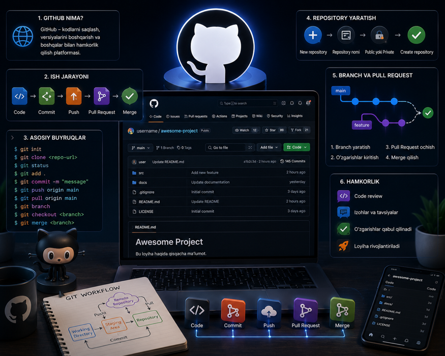 Работа с GitHub: основы управления версиями и командной разработки
